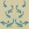 Koi - Green | Wallpaper in Wall Treatments by Brenda Houston. Item composed of fabric