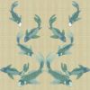 Koi - Green | Wallpaper in Wall Treatments by Wallcovetings by Brenda Houston. Item composed of fabric