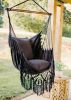 Black Crochet Hammock Chair | NINA BLACK | Chairs by Limbo Imports Hammocks. Item made of wood with cotton
