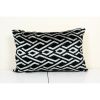 Ikat Velvet Pillow Cover, Black and Beige Silk Ikat | Sham in Linens & Bedding by Vintage Pillows Store. Item made of cotton