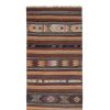 Mid Century Turkish Long Kilim Runner With Modern Design | Runner Rug in Rugs by Vintage Pillows Store. Item made of cotton