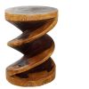 Haussmann® Wood Spiral Zig Zag End Table 15 D x 20 inch High | Tables by Haussmann®