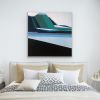 Original 40x40 Geometric Mountain Landscape | View From Trail by Shilo Ratner | Work by Shilo Ratner