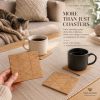 Oak Wood Marquetry Coasters, Geometric Wood Veneer Drink Set of 4 | Tableware by Vesta Corte