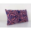 Ikat Navy Blue and Pink Pillow Cover - Silk Ethnic Velvet Lu | Cushion in Pillows by Vintage Pillows Store
