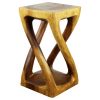 Haussmann® Wood Vine Twist Stool Accent Table 12 in x 22 in | Chairs by Haussmann®