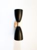 2-Armed Art Deco Sconce - Matte Black & Brushed Brass | Sconces by Retro Steam Works. Item composed of brass in mid century modern style