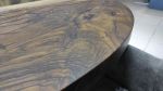 Custom 60" Diameter, Round Dark Walnut Wood, Clear Epoxy | Dining Table in Tables by LuxuryEpoxyFurniture. Item composed of wood & synthetic