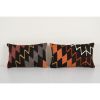 Handmade Wool Red Organic Kilim Pillow, Pair Boho Pillow | Sham in Linens & Bedding by Vintage Pillows Store. Item made of cotton & fiber