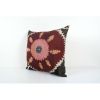 Suzani Square Cushion Cover, Tribal House Decor- Embroidery | Sham in Linens & Bedding by Vintage Pillows Store. Item composed of cotton