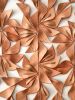 Large 3D Leather Wall Art "Botanica: 6 flowers" — Sculptural Textured Botanical Wall Decor, Handmade | Sculptures by Leather Spring Studio. Item composed of wood and leather in minimalism or mid century modern style