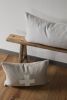 White Wool w/ Grey Hatched Lines Decorative Lumbar Pillow | Pillows by Vantage Design