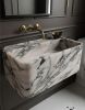 Calacatta viola wall mounted marble sink | Water Fixtures by AYMARBLEDESIGN LLC