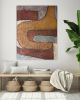 Sculptural mcm shapes painting 3d textured wall art | Oil And Acrylic Painting in Paintings by Berez Art. Item made of canvas works with minimalism & mid century modern style