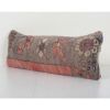 Turkish Floral Carpet Lumbar Rug Pillow, Anatolian Green Han | Cushion in Pillows by Vintage Pillows Store