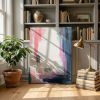 Interim | Pink and Blue Abstract Original Painting | Oil And Acrylic Painting in Paintings by Abby May