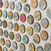Vintage World Map Dots Collage, Large Circle | Paintings by Amelia Coward