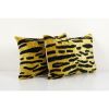 16" x 24" Handwoven Silk Ikat Velvet Pillow, Set Handloom | Cushion in Pillows by Vintage Pillows Store. Item made of cotton