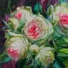 Roses flowers oil painting original 8x8 inch, Canvas board | Oil And Acrylic Painting in Paintings by Natart. Item composed of canvas & synthetic compatible with contemporary style