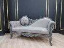 Victorian Style Chaise Lounge/ Stressed Gold Leaf Frame Fini | Couches & Sofas by Art De Vie Furniture