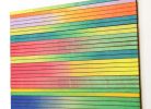 Irregular Narrow Stripe Colour Study Painting, Landscape Ombre | Mixed Media in Paintings by Amelia Coward
