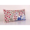 Uzbek Extra Long Blue Suzani Bed Cushion Cover with Animal M | Pillows by Vintage Pillows Store