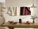 Burgundy Red Abstract Wall Sculpture: Draped Fabric Inspired Plaster Art | Wall Hangings by Vaiva Art Atelier