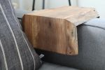 Live Edge 7.25" Walnut Wood Armrest Table | Side Table in Tables by Hazel Oak Farms. Item composed of wood