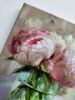 Peony oil painting original, Pink floral wall art, Forget me | Oil And Acrylic Painting in Paintings by Natart. Item composed of canvas & synthetic compatible with contemporary style