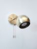 Gold Orb Wall Lighting Modern 1 Head Brushed Brass Globe | Sconces by Retro Steam Works. Item composed of brass in industrial style