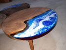 Epoxy Coffee Table - Resin End Table - Epoxy Coastal Table | Tables by Tinella Collection. Item made of walnut & synthetic compatible with contemporary and country & farmhouse style