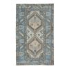 Decorative Blue Colors Rug, Overdyed Flat Weave Carpet | Area Rug in Rugs by Vintage P. Item composed of cotton and fiber