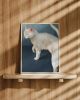 White Cat Blue Eyes Art Print, Fluffy Elegant Painting, Giclée Fine Art | Prints in Paintings by The Ugly Cat Studio