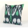 Uzbekistan Ikat Square Pillow Cover Cushion, Blue Handmade D | Pillows by Vintage Pillows Store