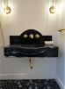 Modern-Minimalist Black Nero Marble Sink with Backsplash | Water Fixtures by AYMARBLEDESIGN LLC