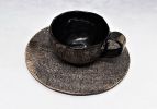 Ceramic Mug With Saucer and Side Heart Plate, Coffee Cup Set | Drinkware by YomYomceramic. Item composed of ceramic