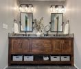 MODEL 1014 - Custom Double Sink Bathroom Vanity | Countertop in Furniture by Limitless Woodworking. Item made of maple wood works with mid century modern & contemporary style