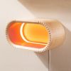 LED Floating Shelf: Bent Wood Wall Display with Colorful Interior | Shelving in Storage by Spacecraft Furnishing