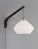 Swing Arm Wall Pendant Lamp | Pendants by La Loupe. Item composed of walnut & linen