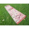 1970s Vintage Turkish Geometrical Oushak Kilim Runner | Area Rug in Rugs by Vintage Pillows Store. Item made of wool with fiber