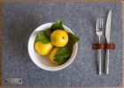 Wooden serving tray "Eat, drink and be cozy!", 1 pc. | Placemat in Tableware by DecoMundo Home. Item composed of oak wood and fabric in minimalism or country & farmhouse style