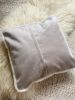 18”’x 18” Ivory Shearling Sheepskin Pillow #5 | Cushion in Pillows by East Perry. Item made of linen with fiber