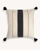 Luciana Stripe Cotton Tassle Cushion Cover (IVORY) | Sham in Linens & Bedding by Routes Interiors. Item composed of cotton and fiber in boho or eclectic & maximalism style