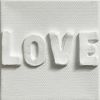 Mini Love 4" x 4" | Mixed Media in Paintings by Emeline Tate. Item made of canvas & synthetic