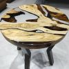 Custom 24" Diameter, Round Epoxy Coffee Table, Olive Wood | Dining Table in Tables by LuxuryEpoxyFurniture. Item composed of wood and synthetic