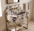 Calacatta Viola Marble Sink, Fluted Vanity, Backsplash, Luxury Powder Room | Water Fixtures by AYMARBLEDESIGN LLC