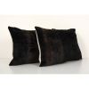 Set of Two Ikat Black Pillow Cover - Pair Silk Velvet Lumbar | Sham in Linens & Bedding by Vintage Pillows Store. Item made of cotton with fiber