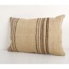 Organic Striped Lumbar Kilim Pillow Case, Turkish Cushion Pi | Pillows by Vintage Pillows Store