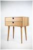 Mid Century Modern Solid Oak Nightstand with Double Drawers | Storage by Manuel Barrera Habitables. Item made of oak wood