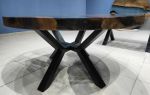 Custom Order 42" Diameter Round Walnut Wood Clear Epoxy | Dining Table in Tables by LuxuryEpoxyFurniture. Item made of wood with synthetic